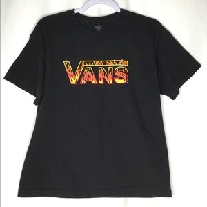 Vans Youth Black Spell Out Logo Graphic Tee Shirt Size XL
